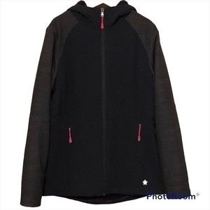 TEK GEAR Warm Tek Fur Lined Zip Up Casual Jacket Black & Gray Pink Details M EUC